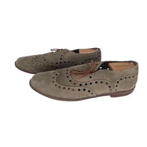 Roccol Handcrafted Italian Suede Wingtip Shoes - Size 43
